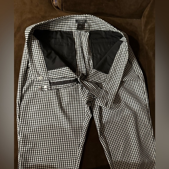Ann Taylor Black & White Checkered Pants Straight Leg With Pockets Sz 4 - Picture 4 of 11